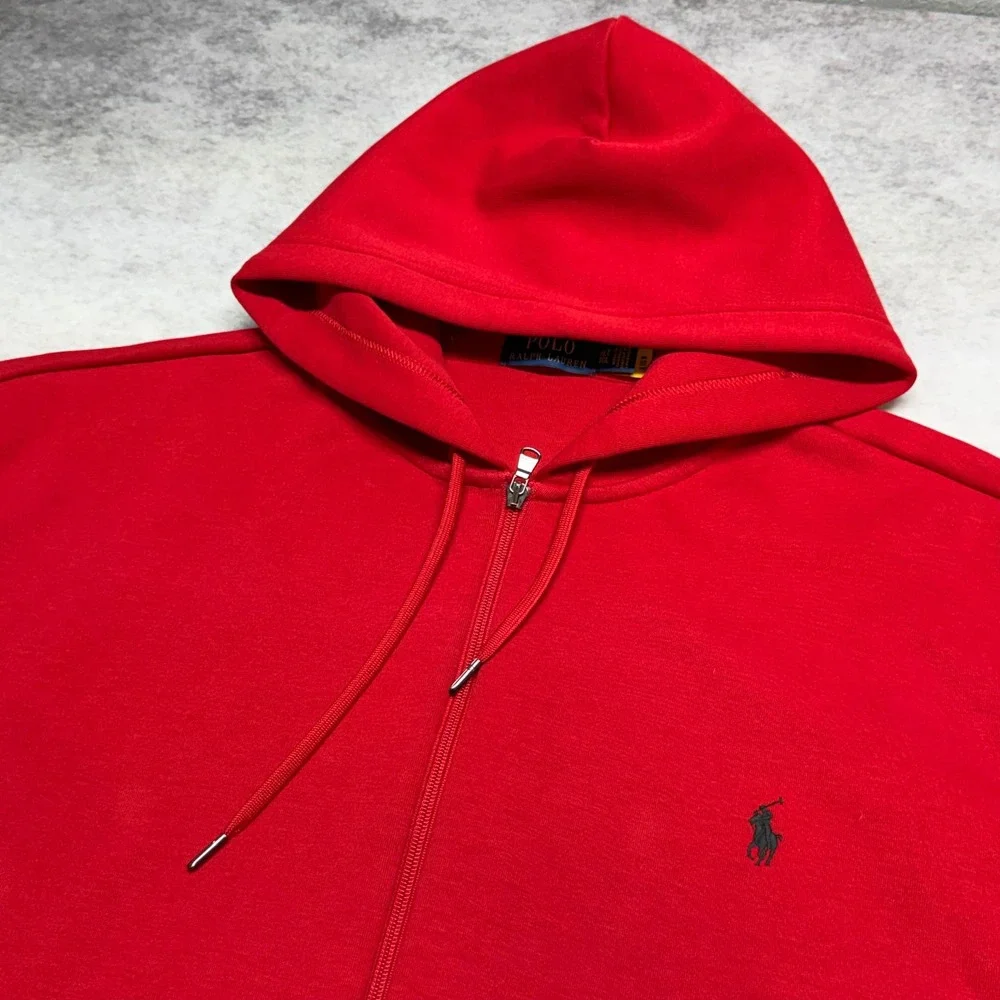 Polo Ralph Lauren Full Zip Hoodie Mens XLT Red Embroidered Pony Logo Sweatshirt
